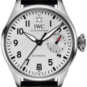 IWC Herrklocka IW501014 Big Pilot Silverfärgad/Läder Ø46.2 mm