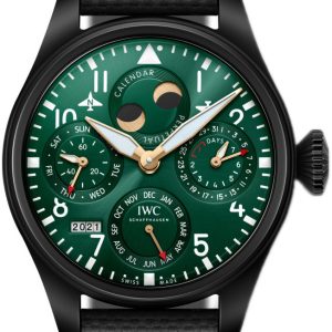 IWC Herrklocka IW503005 Pilots Grön/Läder Ø46.5 mm