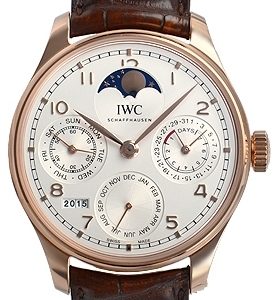 IWC Herrklocka IW503302 Portuguese Silverfärgad/Läder Ø44.2 mm