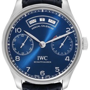 IWC Herrklocka IW503502 Portuguese Blå/Läder Ø44.2 mm