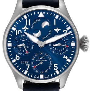 IWC Herrklocka IW503605 Big Pilot Blå/Läder Ø46.5 mm