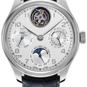 IWC Herrklocka IW504505 Portugieser Silverfärgad/Läder Ø45 mm