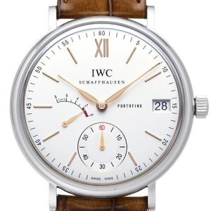 IWC Herrklocka IW510103 Portofino Hand-Wound 8 Days Vit/Läder Ø45 mm