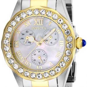 Invicta Angel Damklocka 28464 Vit/Gulguldtonat stål Ø38 mm