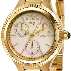 Invicta Angel Damklocka 31269 Vit/Gulguldtonat stål Ø36 mm