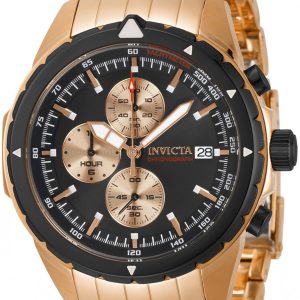 Invicta Aviator Herrklocka 31497 Svart/Roséguldstonat stål Ø46 mm