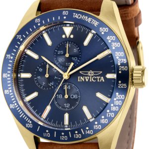 Invicta Aviator Herrklocka 38983 Blå/Läder Ø45 mm