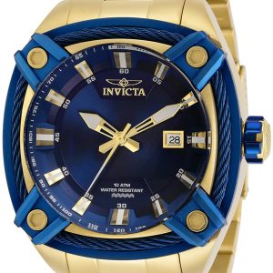 Invicta Bolt Herrklocka 31354 Blå/Gulguldtonat stål Ø50 mm