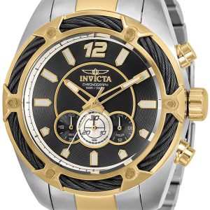 Invicta Bolt Herrklocka 31471 Svart/Gulguldtonat stål Ø52 mm