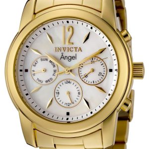 Invicta Damklocka 0465 Angel Vit/Guldtonat stål Ø38 mm