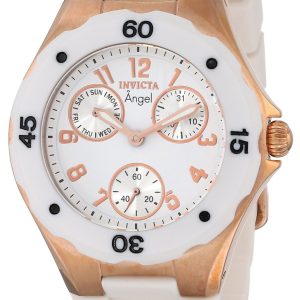 Invicta Damklocka 0716 Angel Vit/Gummi Ø38 mm