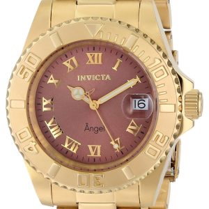 Invicta Damklocka 14365 Angel Brun/Gulguldtonat stål Ø40 mm