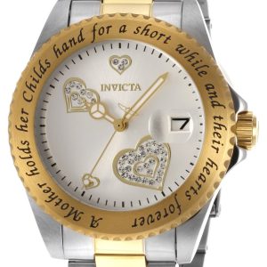 Invicta Damklocka 14730 Angel Silverfärgad/Guldtonat stål Ø40 mm