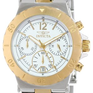 Invicta Damklocka 14855 Specialty Vit/Gulguldtonat stål Ø38 mm