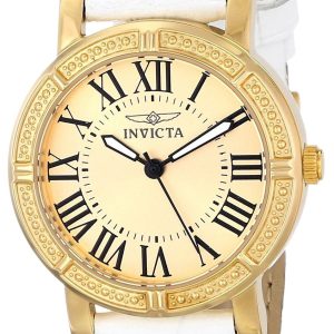 Invicta Damklocka 14892 Wildflower Champagnefärgad/Läder Ø33 mm