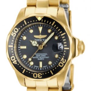 Invicta Damklocka 14986 Pro Diver Svart/Gulguldtonat stål Ø24 mm