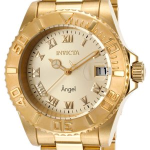 Invicta Damklocka 16849 Angel Champagnefärgad/Guldtonat stål Ø40 mm