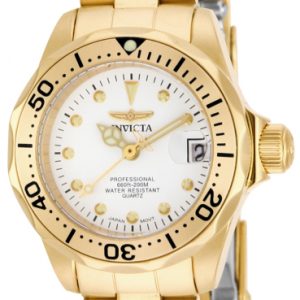 Invicta Damklocka 17037 Pro Diver Vit/Gulguldtonat stål Ø24.5 mm