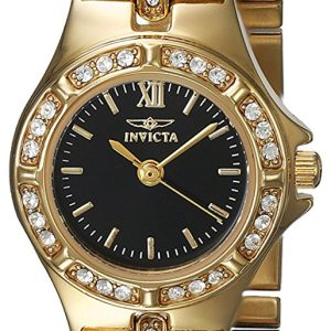 Invicta Damklocka 17065 Wildflower Svart/18 karat gult guld Ø21.5 mm