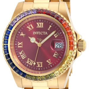 Invicta Damklocka 20023 Angel Röd/Gulguldtonat stål Ø40 mm