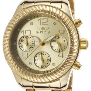 Invicta Damklocka 20266 Angel Gulguldstonad/Gulguldtonat stål Ø36 mm