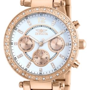 Invicta Damklocka 21558 Angel Vit/Roséguldstonat stål Ø36 mm