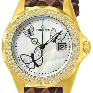 Invicta Damklocka 23645 Angel Vit/Läder Ø38 mm