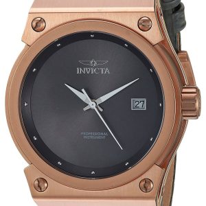 Invicta Damklocka 24463 Akula Svart/Läder Ø40 mm