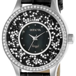 Invicta Damklocka 24592 Angel Svart/Läder Ø40 mm