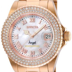 Invicta Damklocka 24615 Angel Vit/Roséguldstonat stål Ø40 mm