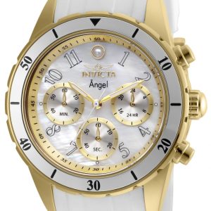 Invicta Damklocka 24901 Angel Vit/Gulguldtonat stål Ø40 mm