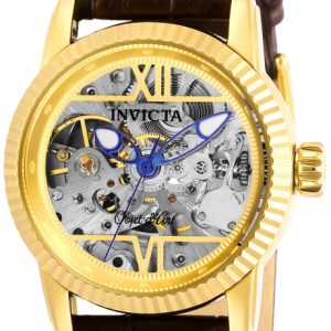 Invicta Damklocka 26348 Skelettskuren/Läder Ø34 mm