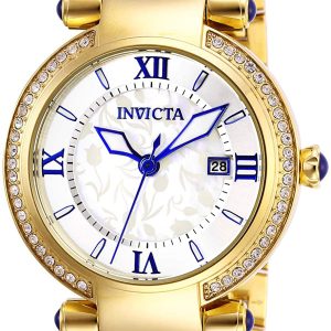 Invicta Damklocka 27083 Angel Vit/Gulguldtonat stål Ø40 mm