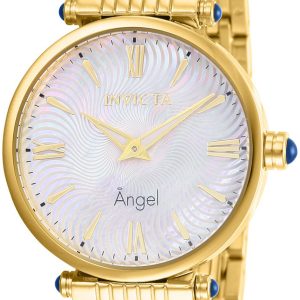 Invicta Damklocka 27987 Angel Vit/Gulguldtonat stål Ø34 mm