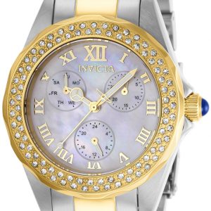 Invicta Damklocka 28437 Angel Vit/Gulguldtonat stål Ø38 mm