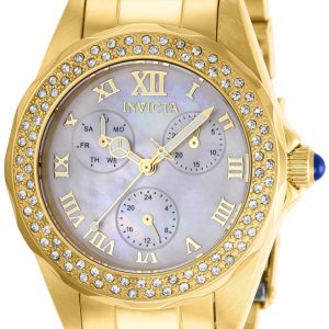 Invicta Damklocka 28438 Angel Vit/Gulguldtonat stål Ø38 mm