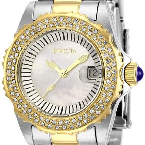 Invicta Damklocka 28443 Angel Vit/Gulguldtonat stål Ø30 mm