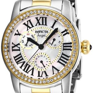 Invicta Damklocka 28471 Angel Vit/Gulguldtonat stål Ø38 mm