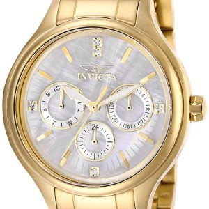 Invicta Damklocka 28654 Angel Vit/Gulguldtonat stål Ø38 mm