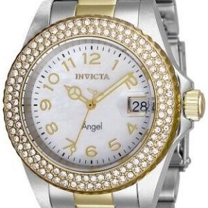 Invicta Damklocka 28675 Angel Vit/Gulguldtonat stål Ø40 mm