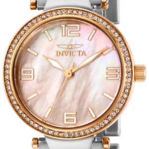 Invicta Damklocka 29142 Bolt Vit/Roséguldstonat stål Ø30 mm