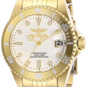 Invicta Damklocka 29192 Pro Diver Vit/Gulguldtonat stål Ø34 mm