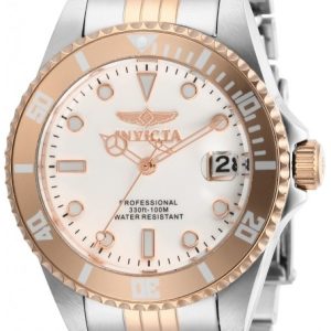 Invicta Damklocka 29193 Pro Diver Vit/Roséguldstonat stål Ø34 mm