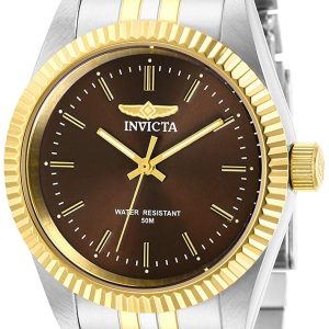 Invicta Damklocka 29404 Specialty Brun/Gulguldtonat stål Ø36 mm