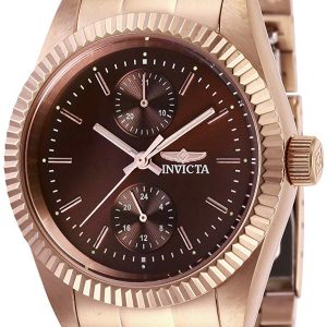 Invicta Damklocka 29449 Specialty Brun/Roséguldstonat stål Ø36 mm