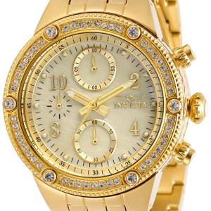 Invicta Damklocka 29527 Angel Vit/Gulguldtonat stål Ø39 mm