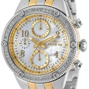 Invicta Damklocka 29529 Angel Vit/Gulguldtonat stål Ø39 mm