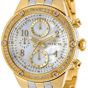 Invicta Damklocka 29530 Angel Vit/Gulguldtonat stål Ø39 mm