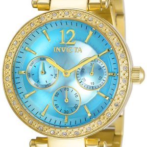 Invicta Damklocka 29928 Angel Blå/Gulguldtonat stål Ø36 mm