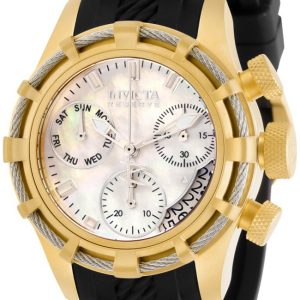 Invicta Damklocka 30529 Reserve Vit/Gulguldtonat stål Ø40 mm